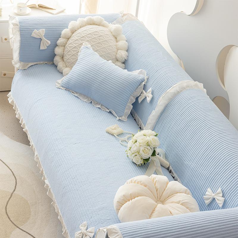 Girly Cotton Sofa Cushion, All-season Universal Non-slip Cushion, New Sofa Cover, Full Cover Cloth