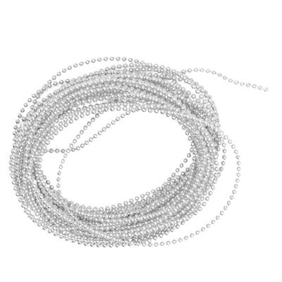 5 Meter Kunststoffperlen Perlenband Zierband für Hochzeit 1,5 mm Silber