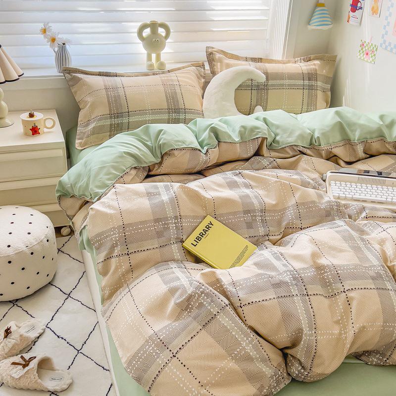 Class A Mother & Baby Fresh Style 4-Piece Brushed Skin-Friendly Washed Cotton Bedding Set