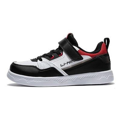 Li Ning Casual Comfortable Shock Absorbing Wear Resistant Lightweight Low Top Kids Skate Shoes Kids Sneaker Black YKCS032-1