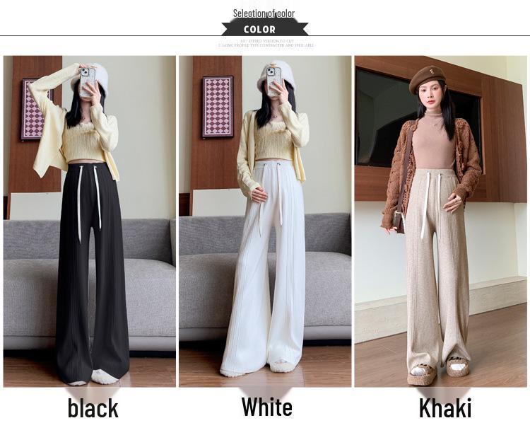 Autumn/Winter 2025 Postpartum Knit Straight-Leg Wide-Leg Slimming Floor-Length Pants