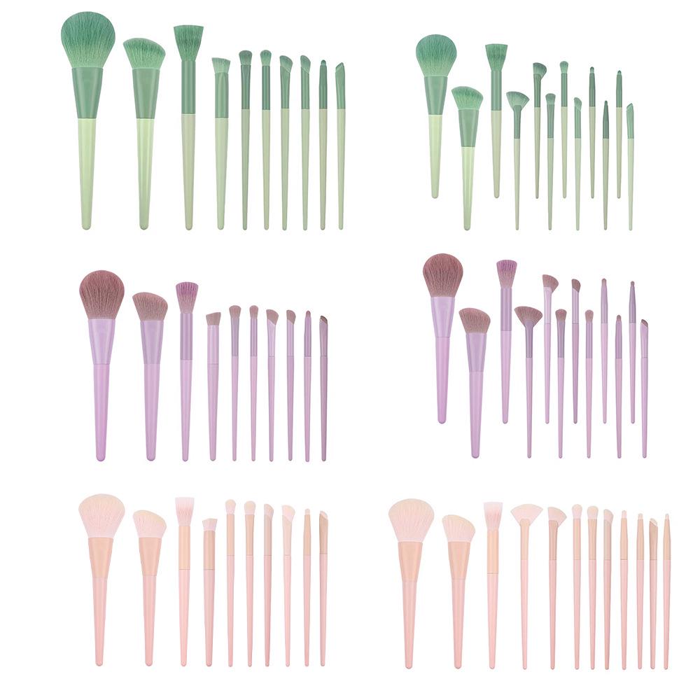 Cai Shi Lan 10/12-Piece 3.0 Three-Color Makeup Brush Set - Soft Bristles for Blush, Powder, and Contour.
