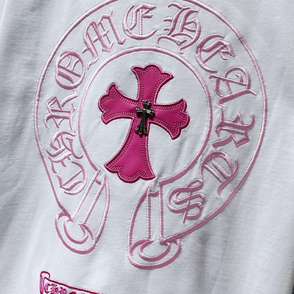 8760 CHROME HEARTS 2026 Lato Nowa Wysokiej Jakości Bawełniana Okrągły Dekolt Luźna Duży Rozmiar Męska i Damska Koszulka Koszulka dla Pary