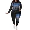 1116 New Casual Fashion Long Sleeve Crew Neck T-Shirt Yoga Pants Set
