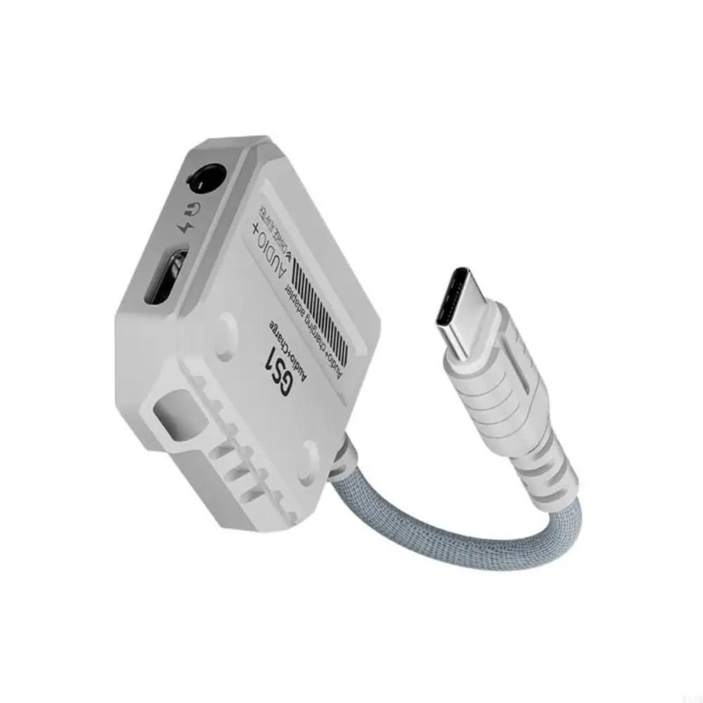 Convertisseur d'écouteurs 2 en 1 60W Type-C Adaptateur Audio Stations de Recharge
