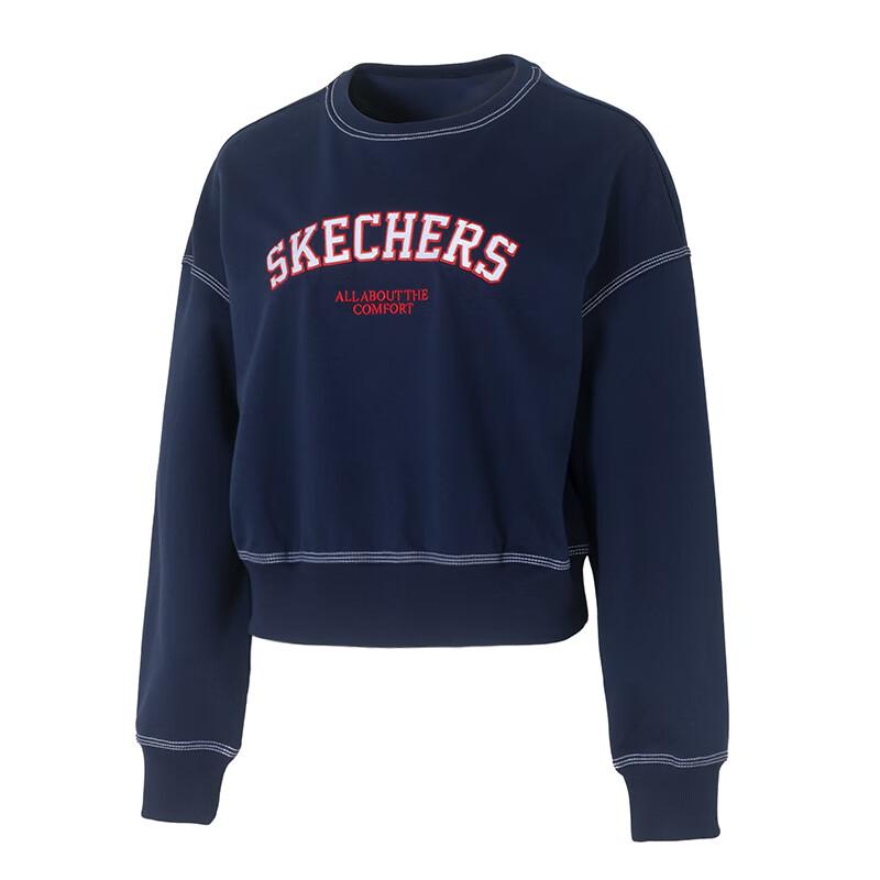 Skechers Модная серия Мягкий Удобный Дышащий Повседневный Свитшот с круглым вырезом Женские топы L325W002-002Z XL