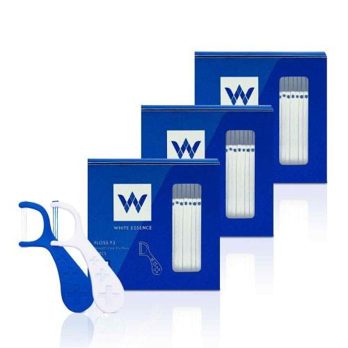 

White Essence Floss Eftrio Dental Floss, F-Shaped, for Teeth, Interdental Flossing, Periodontal Disease, and Bad Breath (Set of 3)