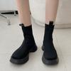 Fashion Platform Mesh Sock Boots for Women Autumn Soft Sole Increase Women's Shoes Designer Black Casual Stretch Boots Female