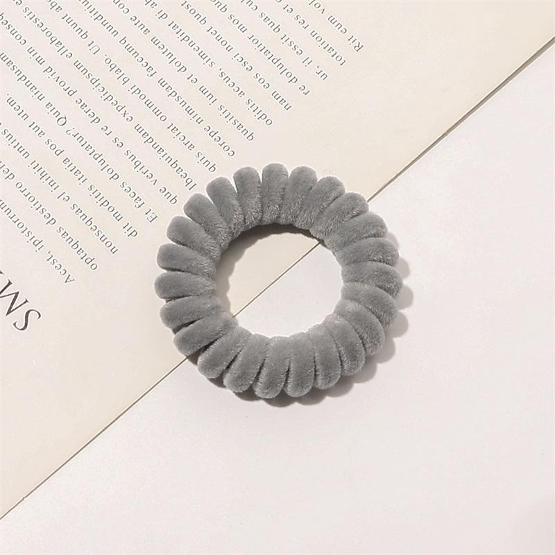 3pcs/lot Elastic Hair Band Women Hair Rubber Band Spiral Flocking Hair Tie High Elasticity Telephone Wire Hair Accessories New