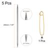5Pcs 7.8Inch Double Pointed Knitting Needle Length Stainless Steel Sweater Stitching Needles with Stitch Holder for Handmade DIY