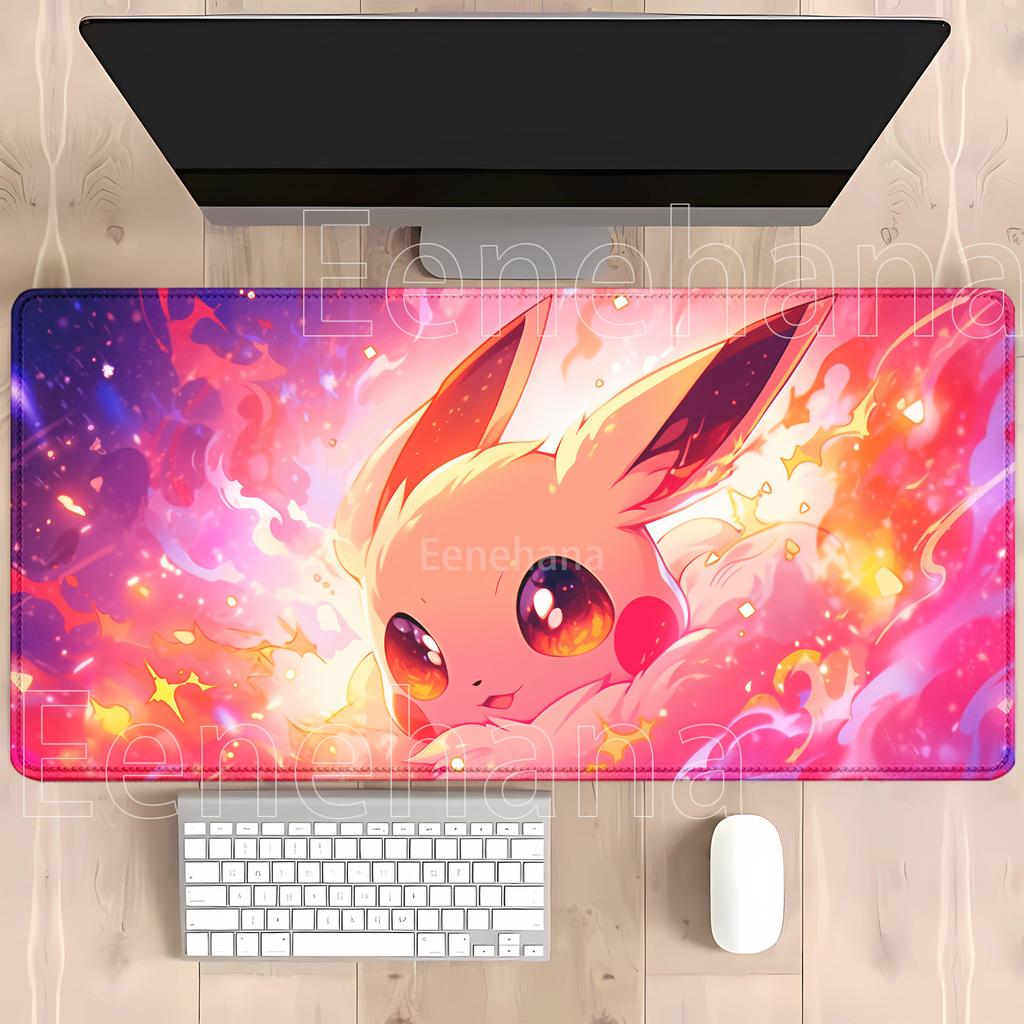 Mouse Pad Eevee Gaming Anime Hd Printing Kawaii Pc NonSlip Base Keyboard Overlock Office Mousepad Overlock Xxl Desk Mat