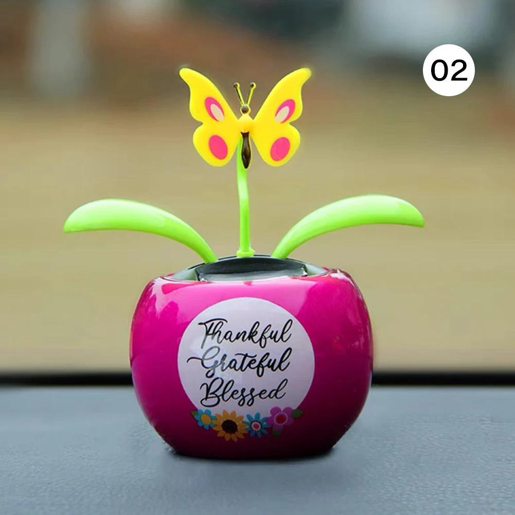 Cactus Auto-swinging Solar Sun Flower Plant Jewelry Car Interiors Ornaments Dancing Doll Figurines Miniature Car Home Decoration