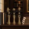 3 Pièces Sculpture Femme Africaine Noir et Décoratif Résine Figurines Influencé par la Mode Art de Table
