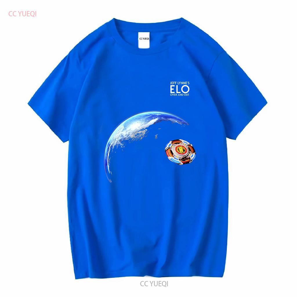 Jeff Lynne S Elo Over And Out Electric Light Orchestra World Spaceship T Shirt Vintage Washed Streetwear Versatile Breathable