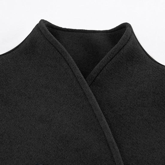 Women's Winter Cropped Wool Coat Double Breasted Dressy Jacket Fall Casual Long Sleeve Short Peacoat