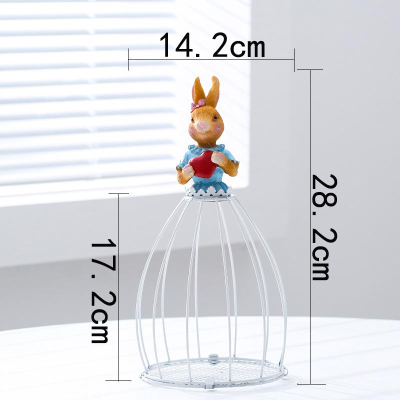 Succulent Potted Wrought Iron Rabbit Flower Basket Succulent Combination Nordic Simple Meat Rectangular Platter Flower Pot