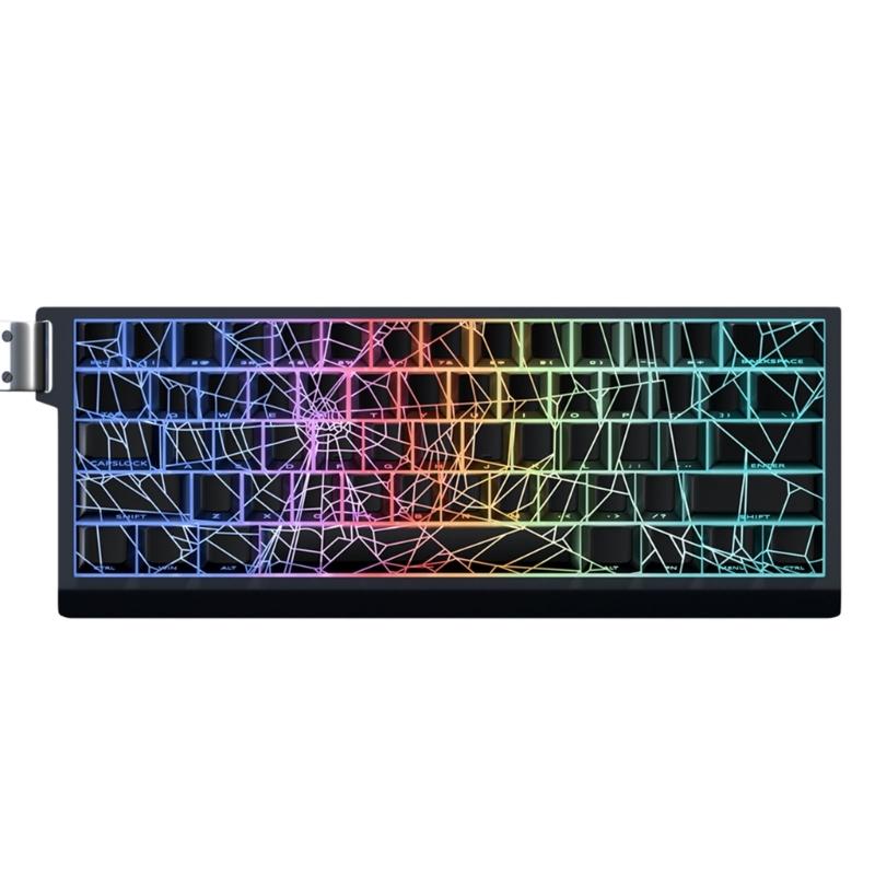 64/74 Tasten Transluzente Tastenkappen Spinnennetz Seitenaufdruck Hintergrundbeleuchtet Durchscheinende Tastenkappen für 60 61 63 64 65 67 68 Tastaturen