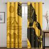 Afrikanische Antike Verdunkelungsvorhänge Retro Ägyptisch Kinder Jugendliche Schlafzimmer Fenster Vorhang Dekor Wohnzimmer Vorhänge(2Platten)Cortina