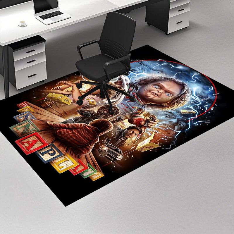 1pc Child's Play Chucky Office Carpet, Non Slip Rug with Anime Cartoon Design Perfect Gift, Suitable for Home Decoration, Living Room, Bedroom, Game