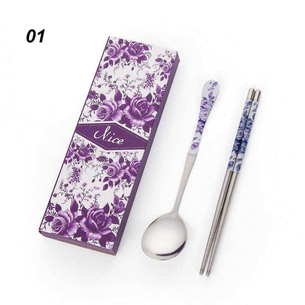 Portable Korean Custom Dinnerware Stainless Steel Spoon Chopsticks Cutlery Set Portable Korean Custom Dinnerware Stainless Steel Spoon Chopsticks Cutlery Set