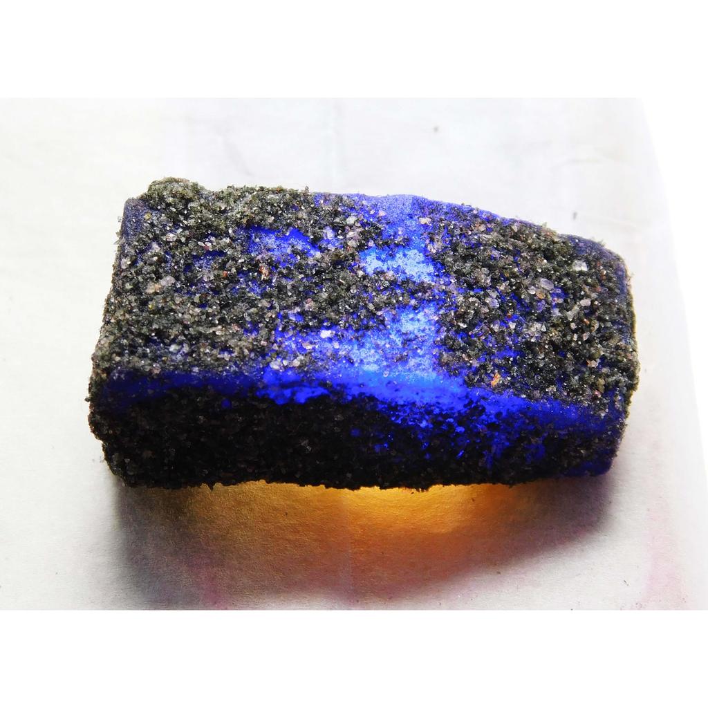 Dyed Rough 69 Carat Blue Sapphire Loose Gemstone Natural Raw Rough