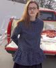 RONRON Polka Peplum Blouse Dot Navy