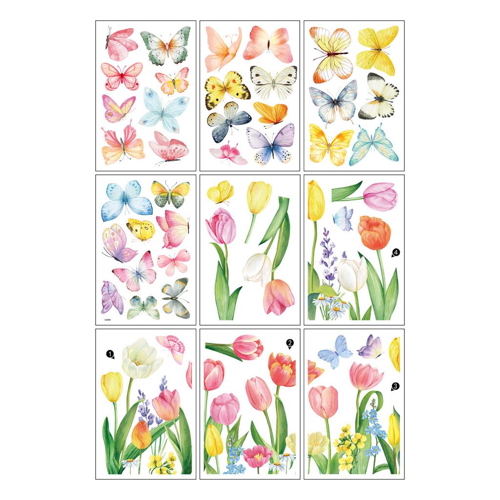 Static Cling Stickers Butterfly Flower Design for Window Bedroom Living Room Spring 2026 New Collection Wholesale