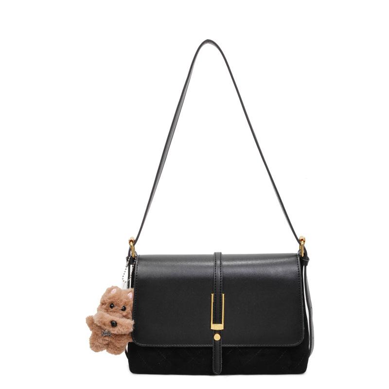 Retro Fashion Splicing Pendant Bag Women's 2025 New Armpit Bag Versatile Shoulder Large Capacity Simple Messenger Bag