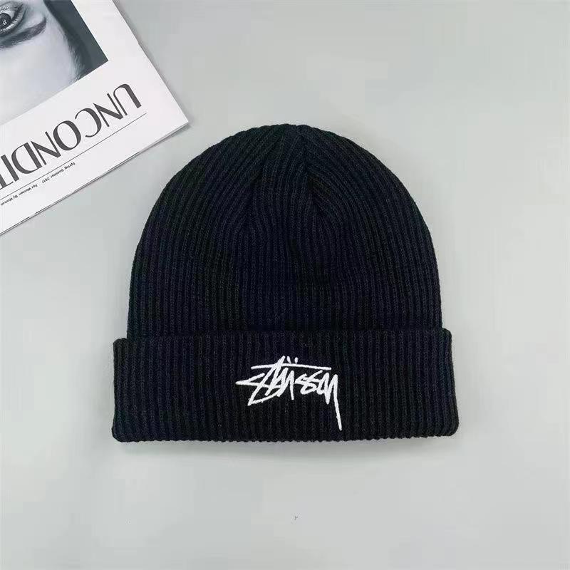 

Вязаные шапки Stussy для мужчин и женщин, модный осенне-зимний бренд, большая повязка на голову, холодная шапка, универсальная теплая шерстяная шапка