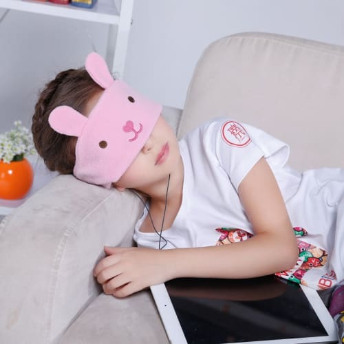 FIRIK Children's Earphones, Headband, Headphones, Sleeping Eye Mask, Bunny
