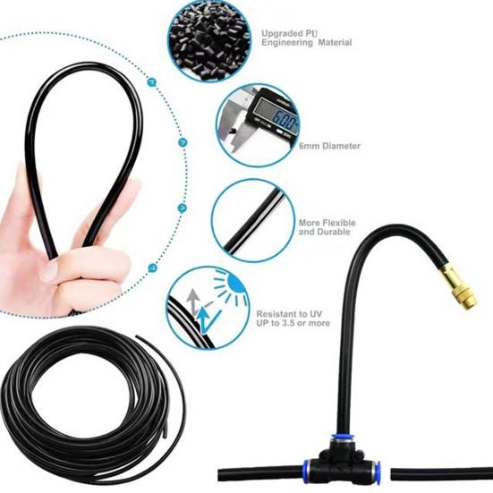 15m Automatisches Bewässerungskit Biegsames Gartenbewässerungssystem mit Einstellbaren Messing-Sprühdüsen 3 Druckmodi DIY Installationsset