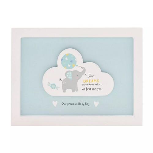 Celebrations Hello Baby Boy Dröm Moln Inramad Plakett