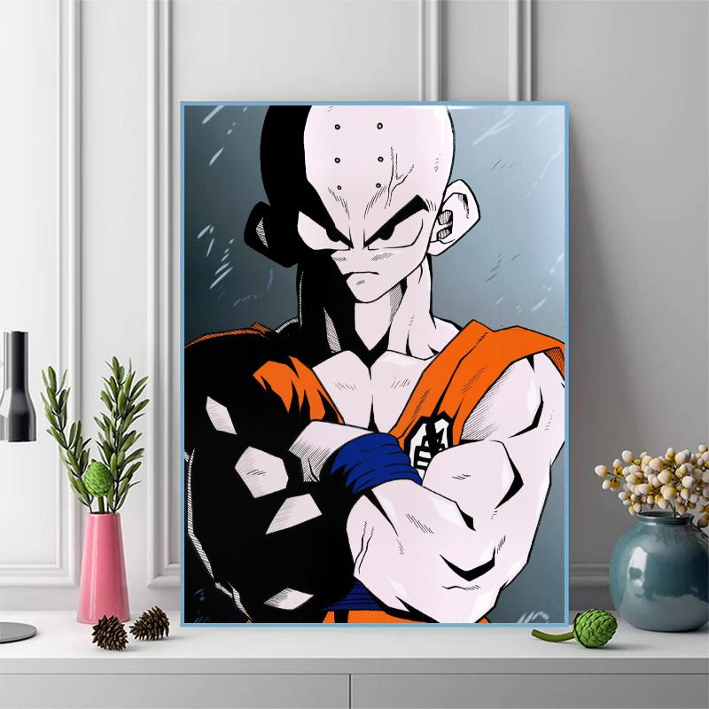 Dragon Ball Krillin Pattern 3pcs 100% Round Full Drill 5D DIY Diamond Painting Embroidery Cross Stitch Rhinestone Décor