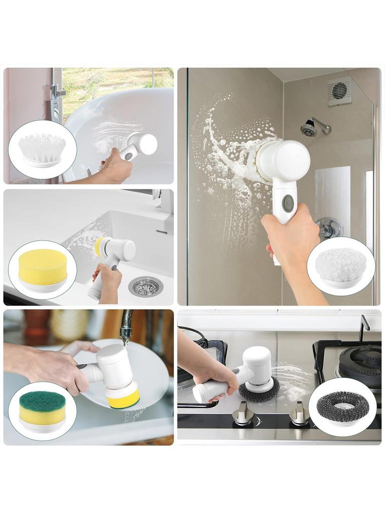 Sunshine Portable USB Rechargeable Power Cleaning Brush Household Electric Dish Scrubber for Kitchen Cleaning Cleaning Brushes