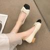 Fashion French Low Heel Pumps Comfortable Moccasins Women's Square Toe Shoes Office Ladies Slip On Casual Shoes for Women Elegant