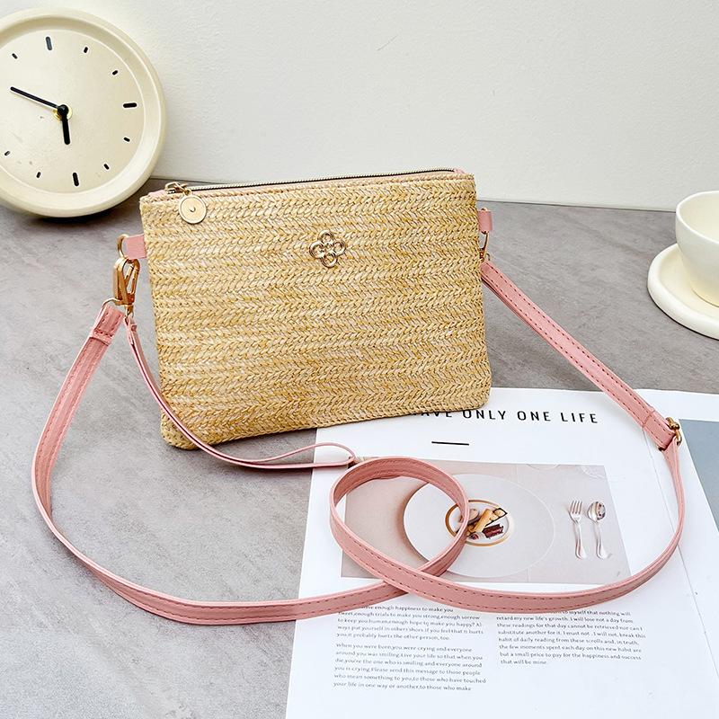 Sweet Straw Bag New Simple Shoulder Bag Messenger Bag Clutch Bag Women's Bag Straw Bag