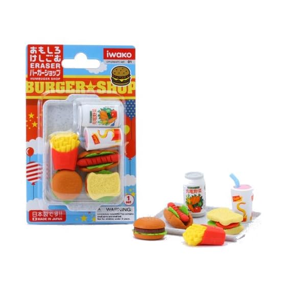 Sugata Iwako Eraser Burger Shop 10-Piece Blister Pack SCER961099