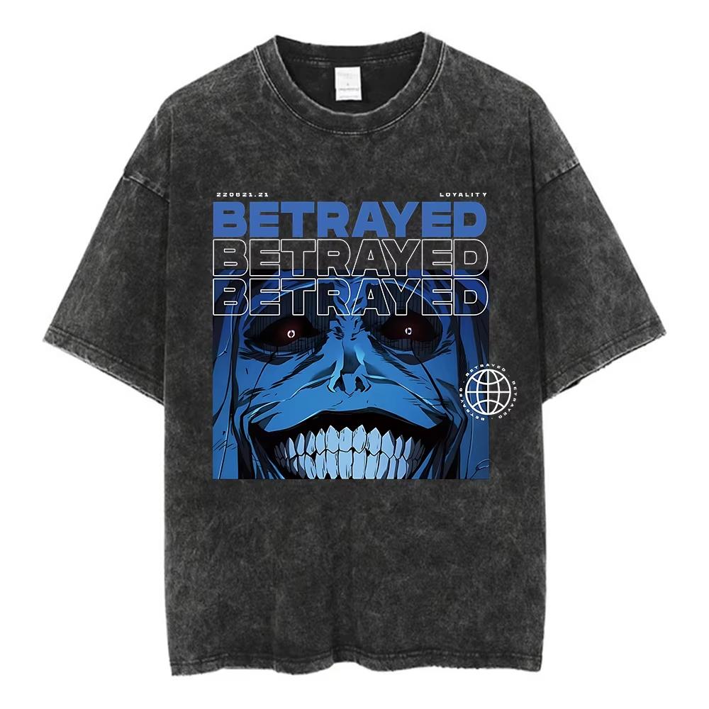 

Футболка большого размера Anime Solo Leveling для мужчин и женщин в спортивном стиле, винтажная, с эффектом кислотной стирки, мешковатая футболка, тренд, ностальгическое ретро S