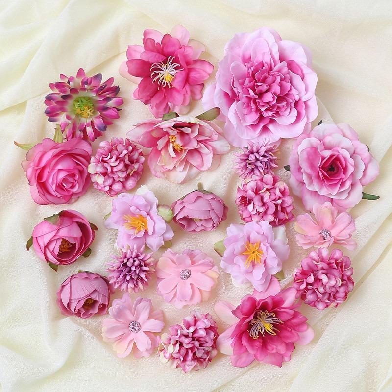

Artificial Flowers Rose Fake Flowers Head for Home Decor Wedding Bouquet Decoration Party Supplies Craft Gifts Garland Accessory