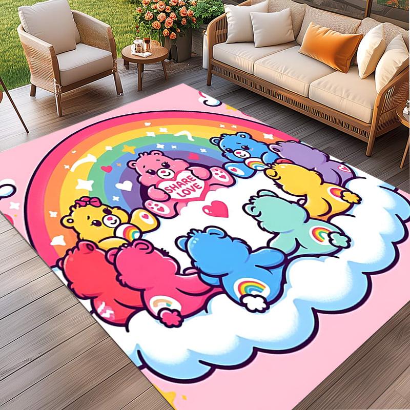 Care Bears Print Rug, Washable Floor Carpet, For Entryway Dorm Laundry Room Office Study, Home Decor Birthday Christmas Gift