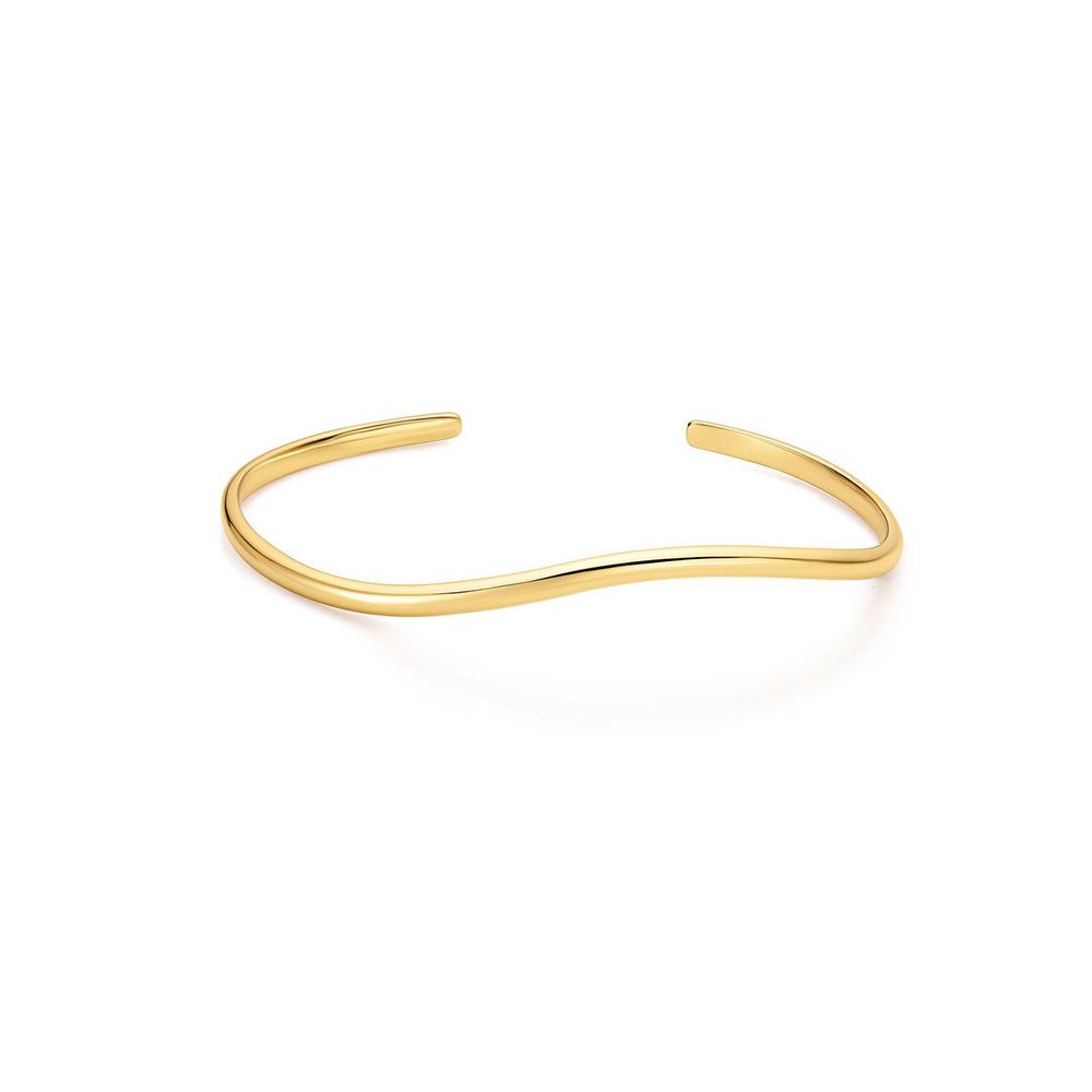 Ania Haie Gold Wave Cuff 925 Silver Bracelet B072-03G