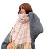 Winter Colorful Plaid Scarf Soft Cashmere Shawl Wrap Elegant Long Tassel Scarves  Women