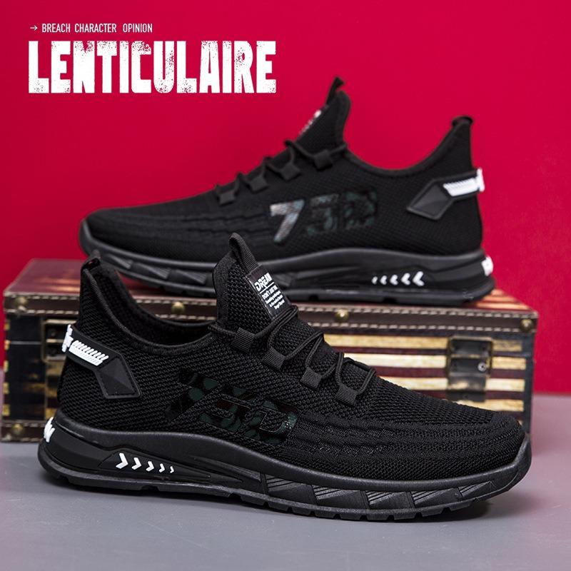 Large size trend mesh men's shoes new men's fly-woven breathable sports shoes fashion versatile casual shoes