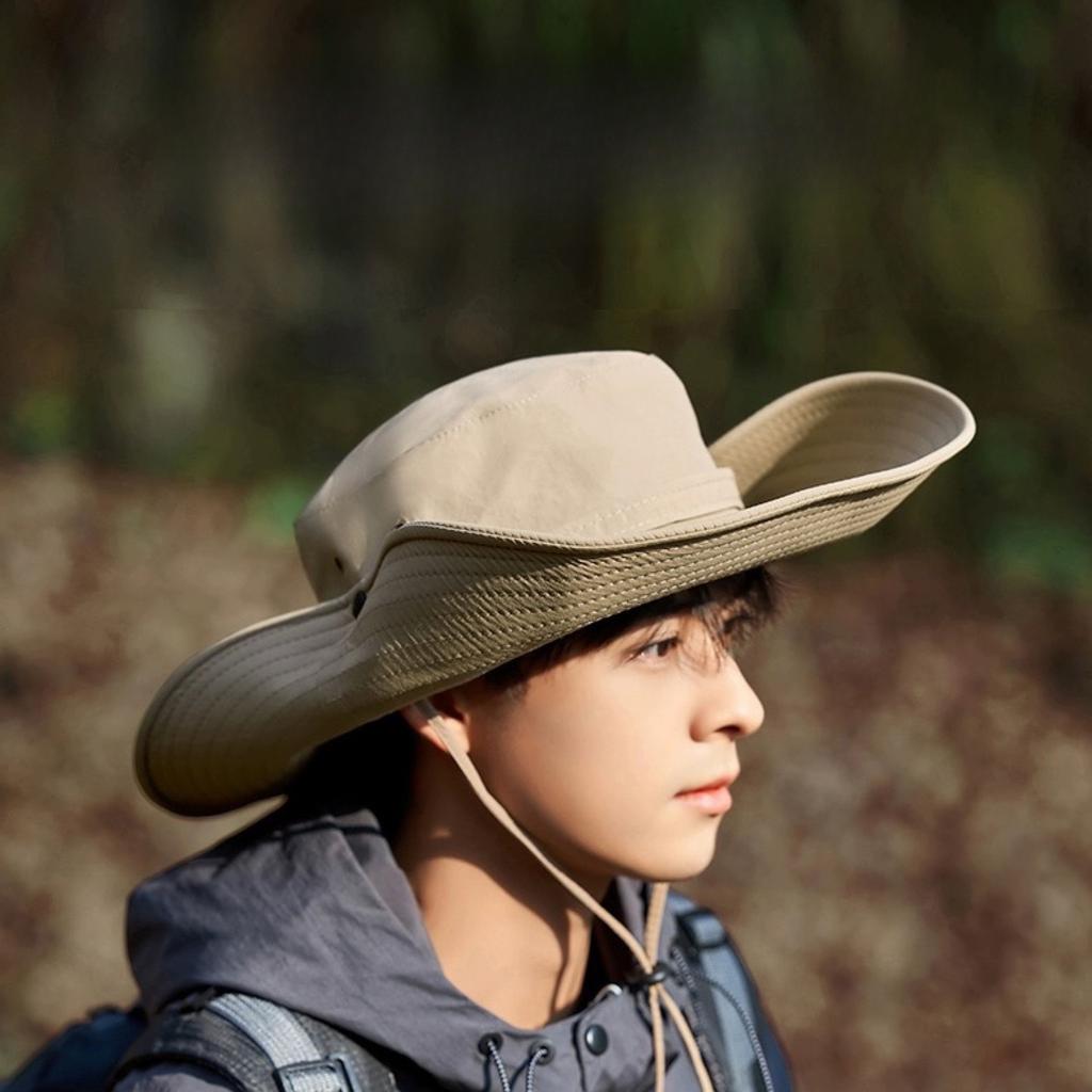 Drawstring Sun Protection Fisherman Hat Women Summer Outdoor Breathable Mountain Camping Sunshade Mountaineering Fishing Hat Men