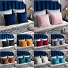 A Pair Luxury Velvet Applique Cushion Covers Home Decor Striped Throw Pillow Cases 45x45cm/30x50cm
