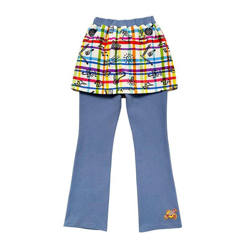 Toothpick Pills and Friends [What s the Difference between Them] Rainbow Graffiti Plaid Patchwork Sweater Culottes 120