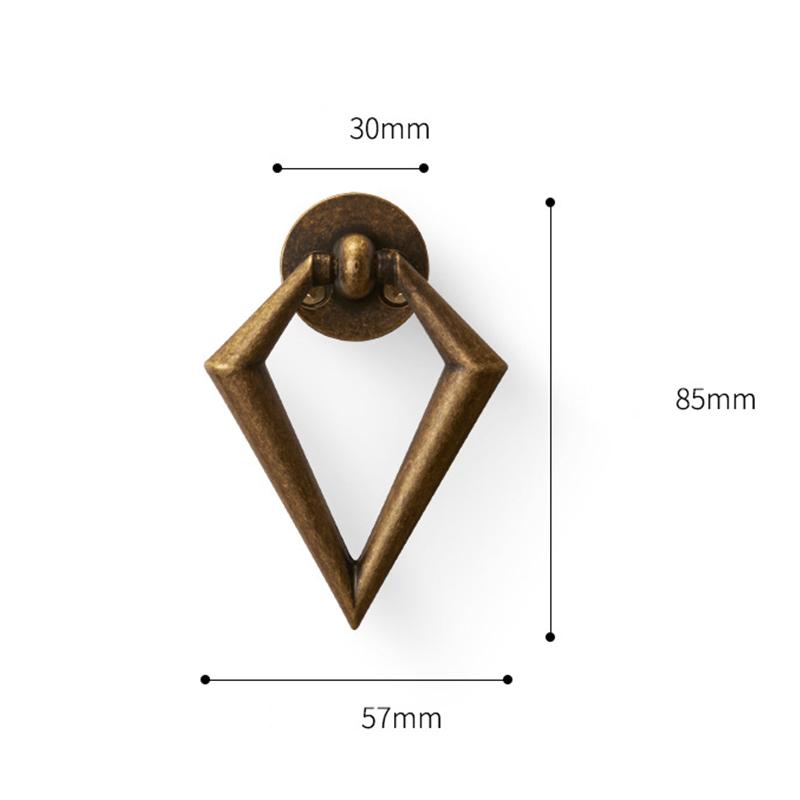 1pc Retro diamond rings wardrobe drawer single hole dark invisible door handle zinc alloy Nordic log wind