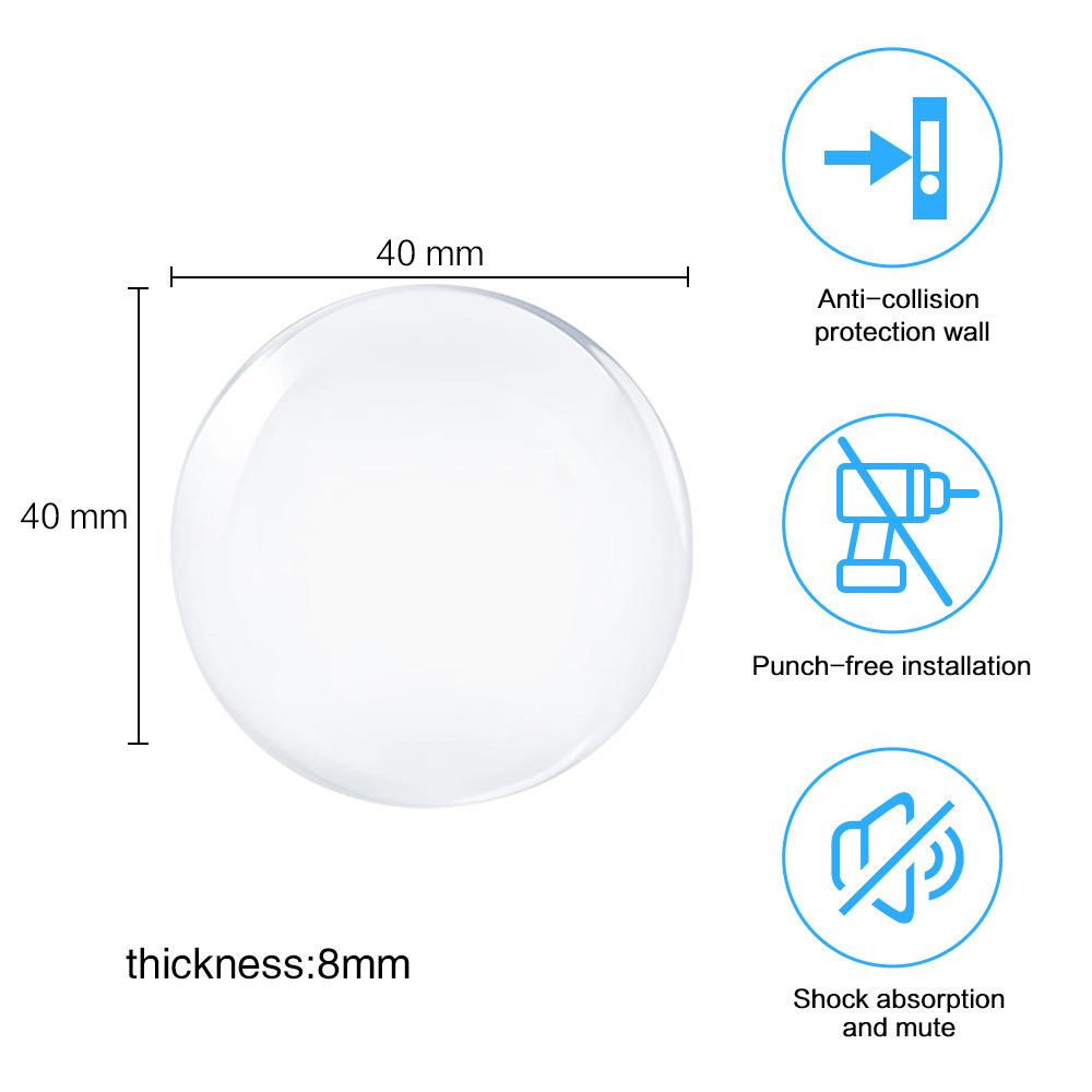 6pcs Baby Transparent Soft Silicone Wall Protector Door Handle Bumper Non-slip Self-adhesive Round Doors Stop Muffler