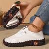 Summer real soft leather single shoes women's comfortable flat non-slip mother shoes soft sole casual sports