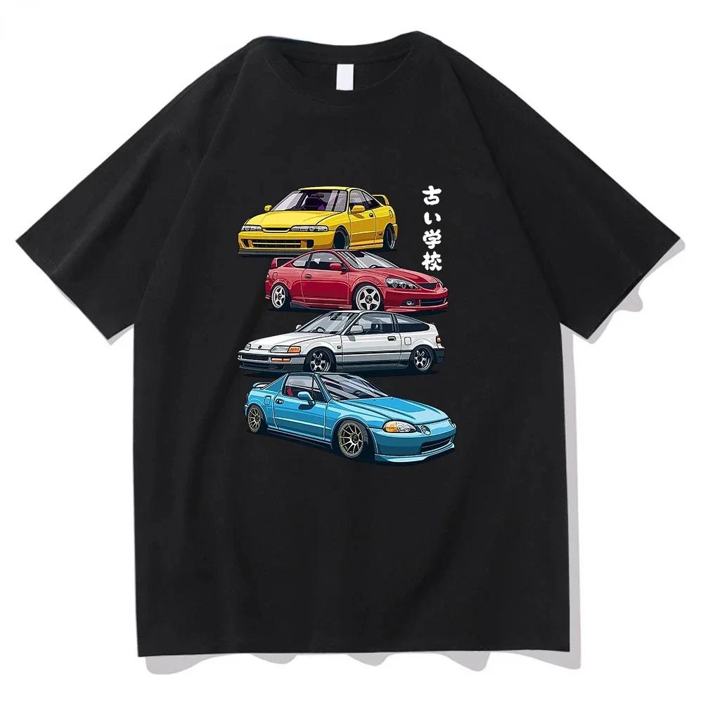 Divertente Maglietta Classica Initial D Girocollo Manica Corta Top Comodo 100% Cotone Estiva da Uomo Piccola Fresca Maglietta Tendenza Moda Maglietta